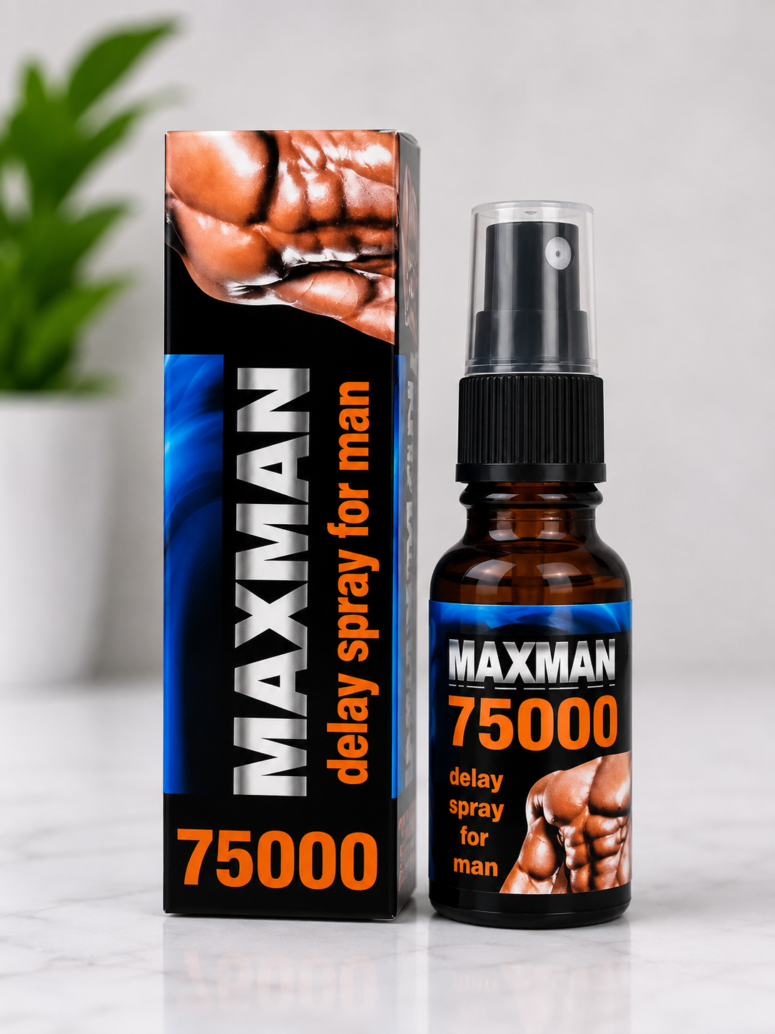 MAXMAN 75000 Delay Spray For Men - Premium Amber Bottle