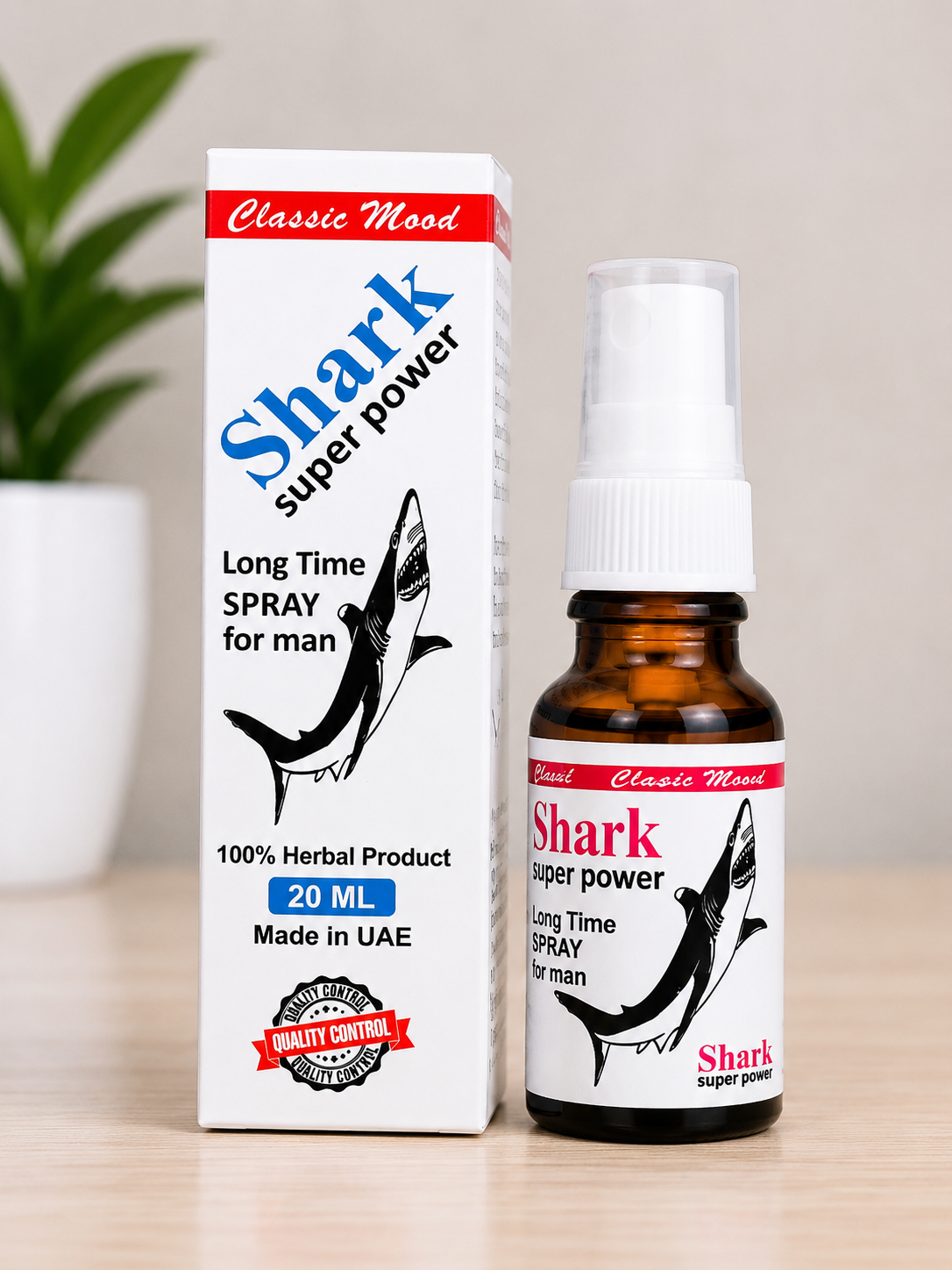 Shark Super Power Long Time Spray For Men - 20ml (100% Herbal) - Made in UAE