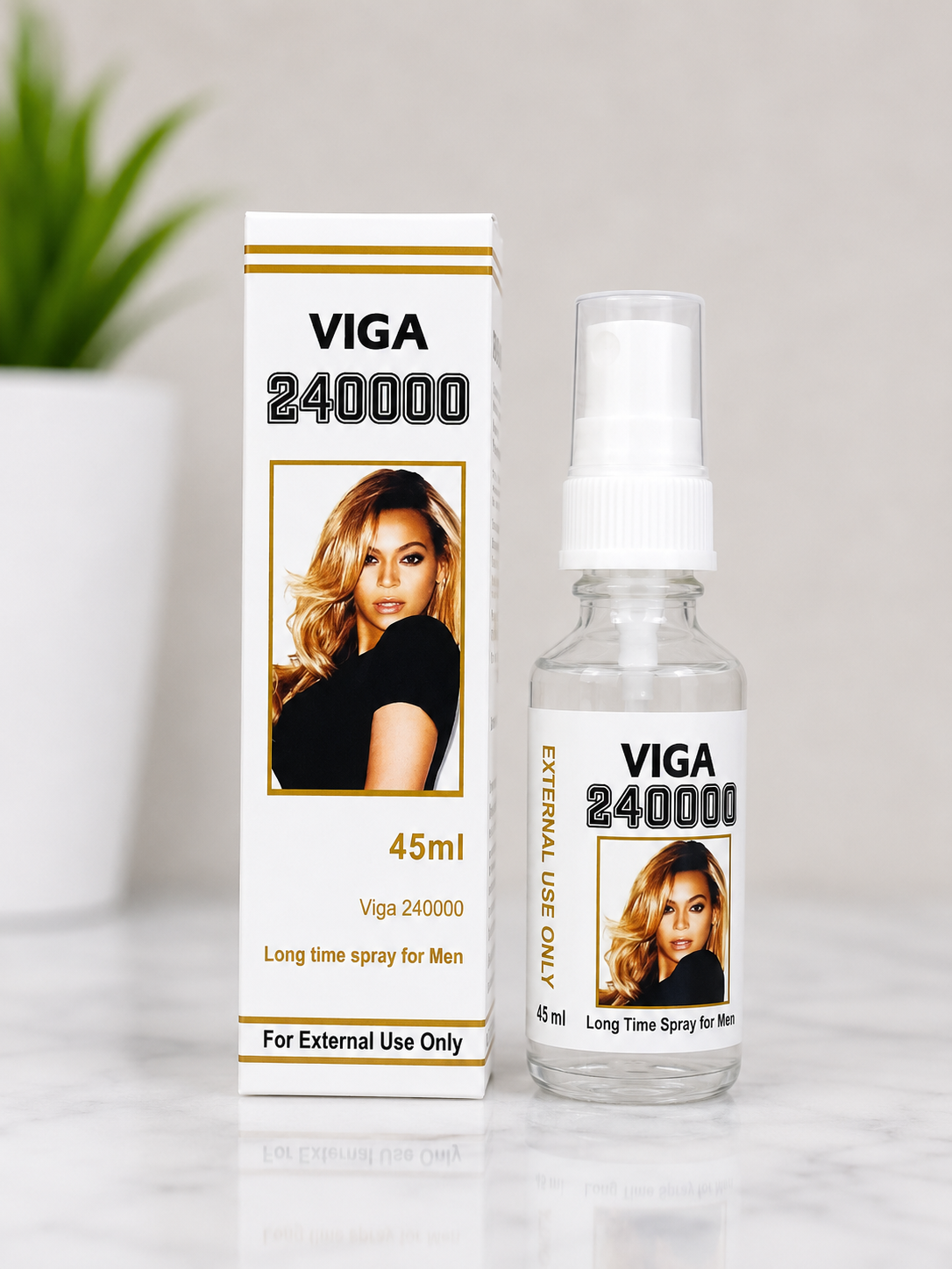 VIGA 240000 Long Time Spray For Men - 45ml (White & Gold Edition)
